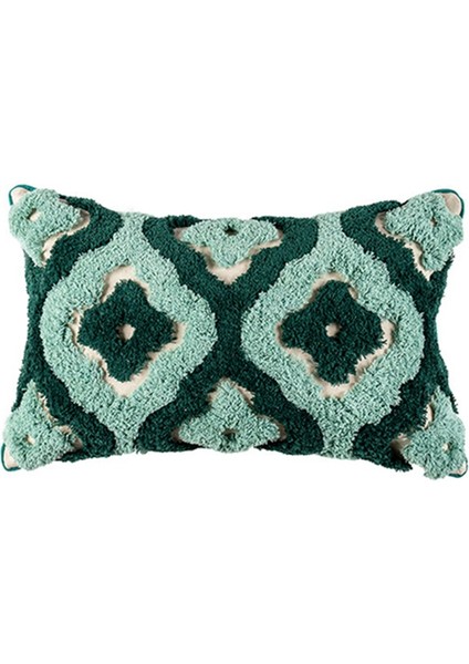 Püsküllü Dekoratif Minder Örtüsü 30X50 cm Yeşil Kanepe Yastık Kılıfı Oturma Odası Yatak Için El Yapımı Ev Dekor -2 (Yurt Dışından)
