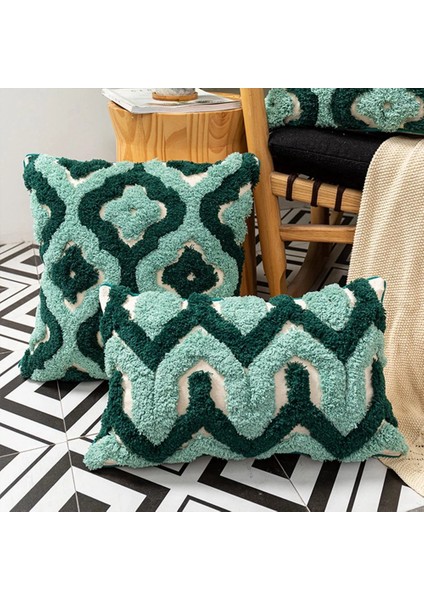 Püsküllü Dekoratif Minder Örtüsü 30X50 cm Yeşil Kanepe Yastık Kılıfı Oturma Odası Yatak Için El Yapımı Ev Dekor -2 (Yurt Dışından)