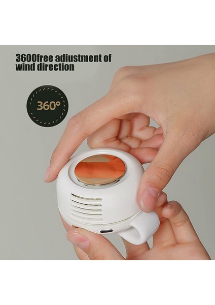 Mini Fan, Taşınabilir USB Şarjlı Bel Küçük Kasırga Dilsiz Şarj Edilebilir Tembel Fan (Yurt Dışından)