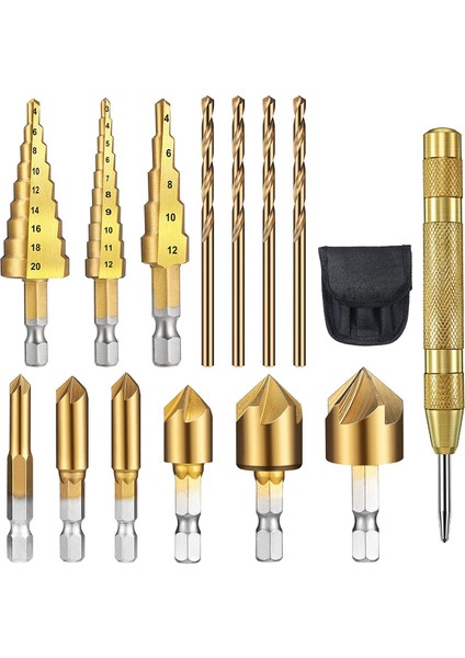Adım Matkap Ucu Seti 1/4 Inç Hex Shank 5 Flüt Havşa Matkap Ucu Seti 3mm M35 Hss Kobalt Büküm Matkap Ucu (Yurt Dışından)