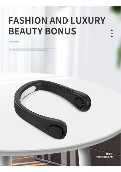 Mini Boyun Fanı Taşınabilir Bıçaksız Şarj Edilebilir Yapraksız Asılı Fanlar Hava Soğutucu Giyilebilir Boyun Bandı Fanları, Beyaz (Yurt Dışından) fırsatları