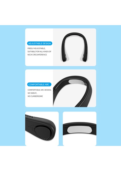 Mini Boyun Fanı Taşınabilir Bıçaksız Şarj Edilebilir Yapraksız Asılı Fanlar Hava Soğutucu Giyilebilir Boyun Bandı Fanları, Beyaz (Yurt Dışından) indirimleri