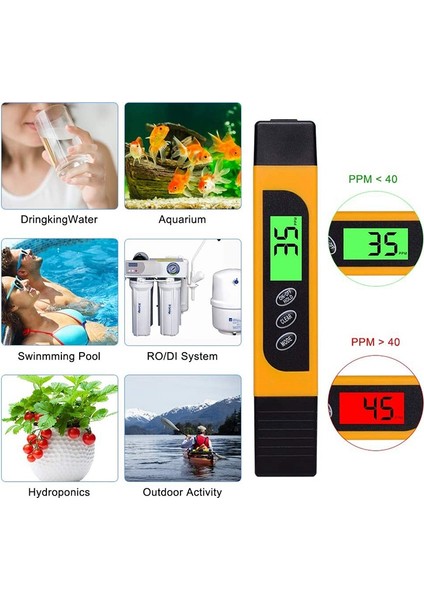 4 In 1 Ph Ölçer Tds Metre Dijital Su Kalitesi Tds Metre Tds Ph Ec Sıcaklık Havuz Akvaryum Içme Suyu (Yurt Dışından)