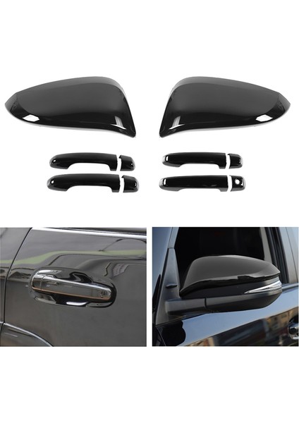 Araba Dış Dikiz Aynası Kapağı Trim + Kapı Kolu Kapağı Trim 4runner 2017-2023 Aksesuarları ile Uyumlu, Siyah (Yurt Dışından) modelleri