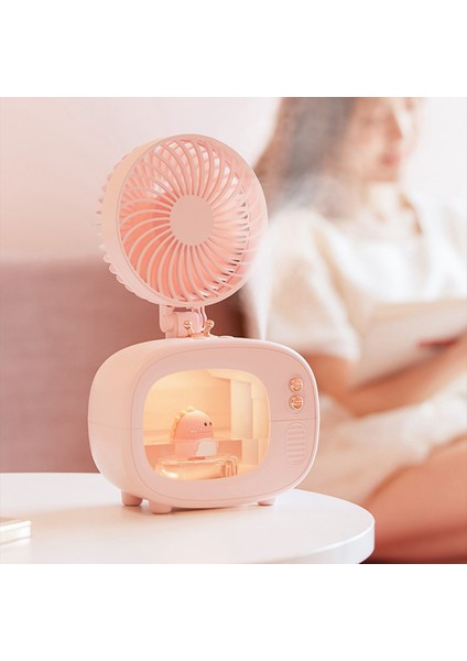 Taşınabilir Sevimli Hava Soğutma Fanı Masaüstü Tv Nemlendirici Aroma Difüzör Işıklı USB Nemlendirici Soğutucu - Yeşil (Yurt Dışından)