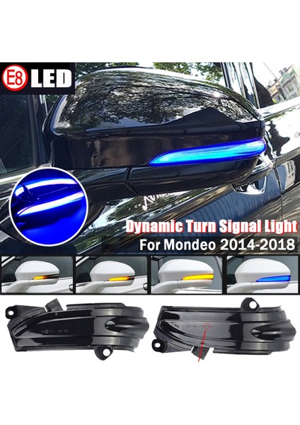 Mondeo Mk5 2014-2019 ile Uyumlu Araba LED Dinamik Yan Dikiz Aynası Işık Dönüş Sinyali Işığı Mavi Flaşör Göstergesi (Yurt Dışından) fiyatları