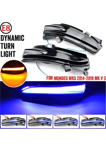 Mondeo Mk5 2014-2019 ile Uyumlu Araba LED Dinamik Yan Dikiz Aynası Işık Dönüş Sinyali Işığı Mavi Flaşör Göstergesi (Yurt Dışından) indirimleri