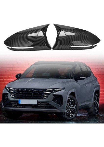 Araba Karbon Fiber Öküz Boynuz Dikiz Yan Cam Ayna Kapağı Trim Çerçeve Yan Ayna Kapakları ile Uyumlu 2021 2022 (Yurt Dışından) fiyatları