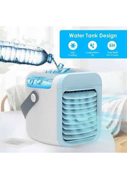 Taşınabilir Klima, USB Şarj Edilebilir Evaporatif Klima Soğutucusu, 3 Hız 7 Renk (Sarı) (Yurt Dışından)