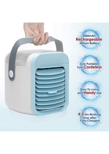 Taşınabilir Klima, USB Şarj Edilebilir Evaporatif Klima Soğutucusu, 3 Hız 7 Renk (Sarı) (Yurt Dışından)