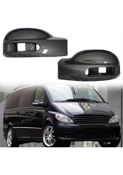 Araba Karbon Fiber Dikiz Yan Cam Ayna Kapağı Trim Arka Ayna Kapakları W639 2003-2010 ile Uyumlu (Yurt Dışından) fiyatları
