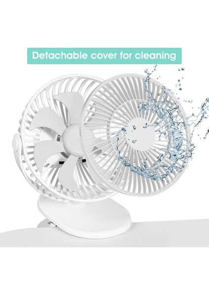 USB Taşınabilir Klipsli Bebek Arabası Fanları, 4 Hızlı Sessiz Mini Masa Fanı 360 ° Döndürülebilir Şarj Edilebilir (Yurt Dışından) indirimleri
