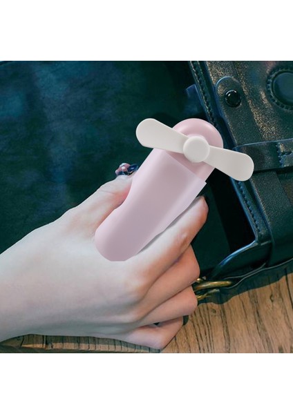Mini Taşınabilir Fan Sevimli Depolama Tipi Küçük El Şarj Edilebilir Geri Çekilebilir Pembe (Yurt Dışından)