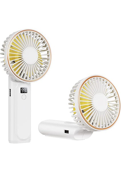 El Fanı, 3600MAH Taşınabilir Fan Mini 6 Hız Ayarlanabilir, Küçük Kişisel Katlanabilir Masa Beyaz (Yurt Dışından)