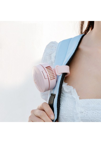 Bilek Fanı Mini Taşınabilir Şarj Edilebilir 1200 Mah Pil, Makyaj Aynası ile Yapraksız Saat Pembe (Yurt Dışından)
