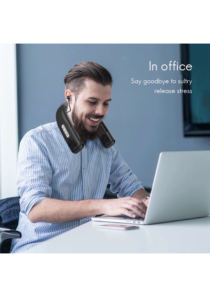 Soğutma Tembel Kablosuz Asılı Boyun Fanı Bluetooth Kulaklık ile Çıkarılabilir Açık Sessiz Küçük Klima Fanı, Beyaz (Yurt Dışından) fiyatları