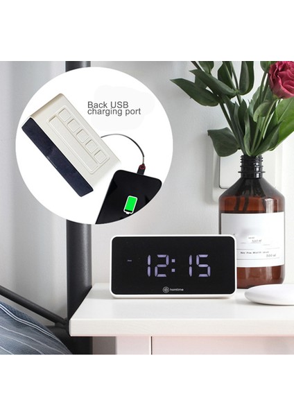 Titreşim Hoparlör Masa Çalar Saat Yatak Çalkalayıcı Sağır USB Şarj Cihazı Büyük Kısılabilir LED Ekran Yeni (Yurt Dışından)