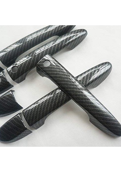 Spor Karbon Fiber Stil Kapı Kolu Kaplaması 2 3 6 -3 -5 -9 (Anahtarsız Delikli) ile Uyumlu (Yurt Dışından)