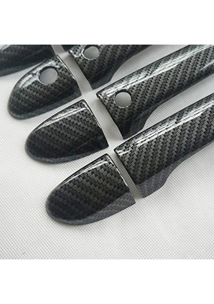 Spor Karbon Fiber Stil Kapı Kolu Kaplaması 2 3 6 -3 -5 -9 (Anahtarsız Delikli) ile Uyumlu (Yurt Dışından)