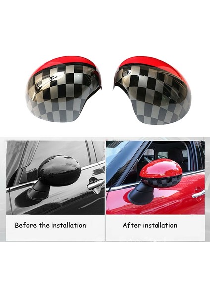 Araba Kapı Yan Jcw Stil Ayna Kapakları R55 R56 R57 R58 R60 R61 Elektrikli Katlanır Ayna ile Uyumlu (Yurt Dışından) modelleri