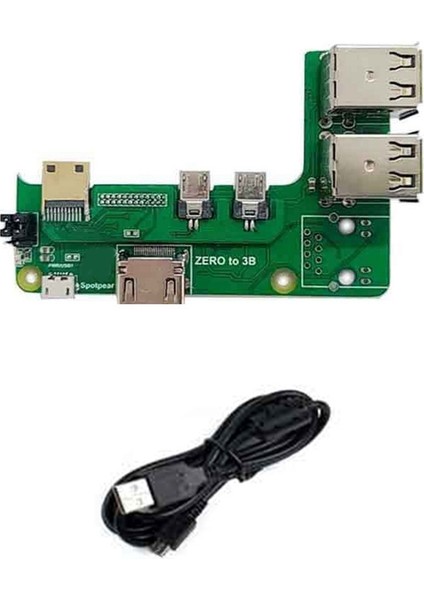 Zero 2W - 3b Arayüz Adaptörü Zero - Pi3 Genişletme Kartı + USB Kablosu Pi0 4usb Hub Hat ile Uyumlu (Yurt Dışından)