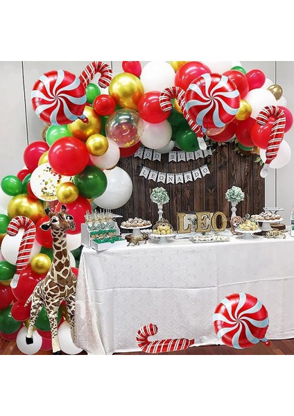 102 Paket Noel Balonları Garland Arch Kiti Noel Tatili Için Şeker Tema Noel Partisi Süslemeleri (Yurt Dışından) indirimleri