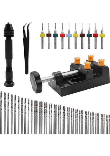 61 Adet Mengene El Matkap Uçları Seti, Pim Mengene El Matkabı, 10 Adet Pcb Mini Matkap Uçları, 48 Parça Mikro Büküm Matkap Uçları ve Cımbız (Yurt Dışından)