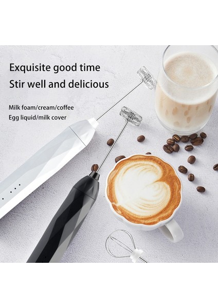 Elektrikli El Süt Köpürtücü Elektrikli Çırpma Kahve Cappuccino ve Kek Için USB Şarj Kabarcık Makinesi Mavi-Sarı (Yurt Dışından)