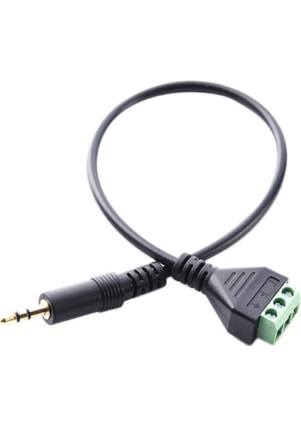 3.5mm 3 Kutuplu Stereo Erkek Fiş 3-Pin Av Video Vida Kalkanı 30 cm Balun Terminali Jak Konnektörü Adaptör Kablosu (Yurt Dışından)