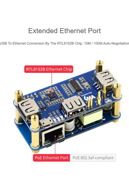 Sıfır/sıfır W/2 W/sıfır Wh/2 Wh ile Uyumlu Kutu Abx Kasalı Poe Ethernet USB Hub Hat (Yurt Dışından)