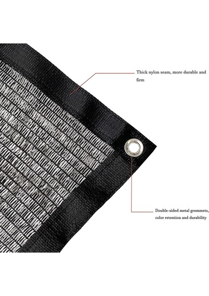 % 50 Siyah Gölge Kumaş 10 Ft x 15 Ft Bantlı Kenar, Grommetli Güneş Ağı Mesh, Bahçe Veranda Arka Bahçesi ile Uyumlu (Yurt Dışından) modelleri