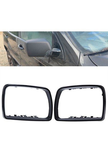 1 Çift Araba Siyah Dikiz Aynası Kapağı Yan Ayna Çerçevesi Değiştirme ile UYUMLU-E53 X5 2000-2006 (Yurt Dışından) fırsatları