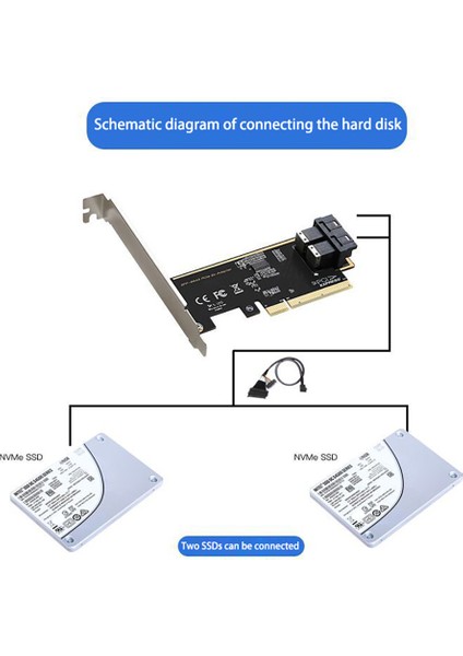 Pcıe Adaptör Kartı Pcıe X8 - Çift Bağlantı Noktalı U2 SFF8639 Arayüzü Nvme Katı Hal Sürücü Adaptör Kartı (Yurt Dışından)
