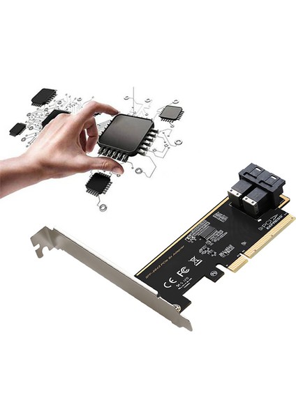 Pcıe Adaptör Kartı Pcıe X8 - Çift Bağlantı Noktalı U2 SFF8639 Arayüzü Nvme Katı Hal Sürücü Adaptör Kartı (Yurt Dışından)