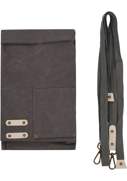 Derin Gri Berber Kanvas Aşçı Önlüğü Barista Barmen Şef Kuaförlük Önlüğü Catering Üniforma Iş Elbisesi Anti-Kirli Tulum (Yurt Dışından)