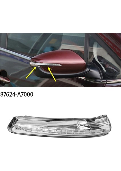 Sağ Yan Ayna Dönüş Sinyali Işığı 87624-A7000 Uyumlu Withte Cerato 2012-2018 Araç Dikiz Aynası Gösterge Lambası (Yurt Dışından)