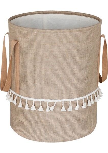Хранение Продукции,katlanabilir Örgülü Jüt Kumaş Çamaşır Sepeti Pamuk Keten Kirli Giysiler Saklama Sepeti Çocuk Oyuncakları Çeşitli Eşyalar Organizatör Kahverengi (Yurt Dışından)