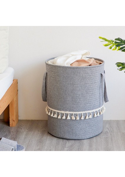 Хранение Продукции,katlanabilir Örgülü Jüt Kumaş Çamaşır Sepeti Pamuk Keten Kirli Giysiler Saklama Sepeti Çocuk Oyuncakları Çeşitli Eşyalar Organizatör Kahverengi (Yurt Dışından) indirimleri