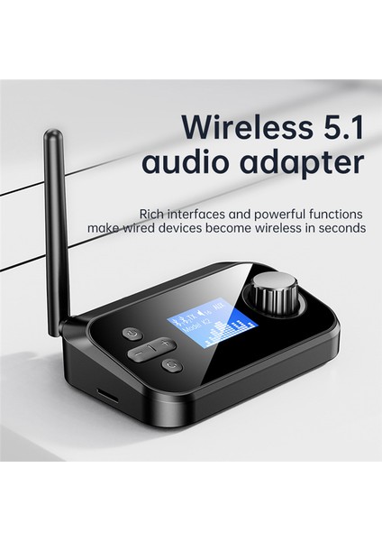 Bluetooth 5.1 Ses Verici Alıcı Rca 3.5mm Aux Stereo Kablosuz Adaptör, Pc Tv Kulaklıklarıyla Uyumlu (Yurt Dışından)