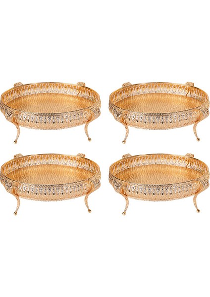 Организаторы,4x Ev Yemek Tepsisi Yaratıcı Vintage Meyve Tabağı Masa Aperatif Demir Saklama Kutusu Oval Tepsi Altın Meyve Sepeti Masa Dekoru (Yurt Dışından)