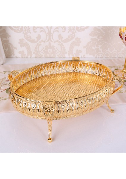 Организаторы,4x Ev Yemek Tepsisi Yaratıcı Vintage Meyve Tabağı Masa Aperatif Demir Saklama Kutusu Oval Tepsi Altın Meyve Sepeti Masa Dekoru (Yurt Dışından)