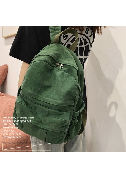 Moda Kadın Sırt Çantası Kanvas Kadın Sırt Çantası Seyahat Okul Çantası Genç Kızlar Için Koleji Dizüstü Omuz Çantaları Yeşil (Yurt Dışından) indirimleri