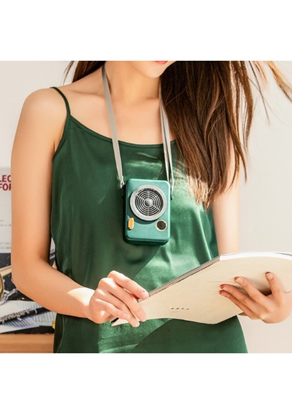 Taşınabilir Asılı Boyun Fanı Mini Elektrikli Soğutma Bel Hava Soğutucu Tembel Siyah (Yurt Dışından) modelleri