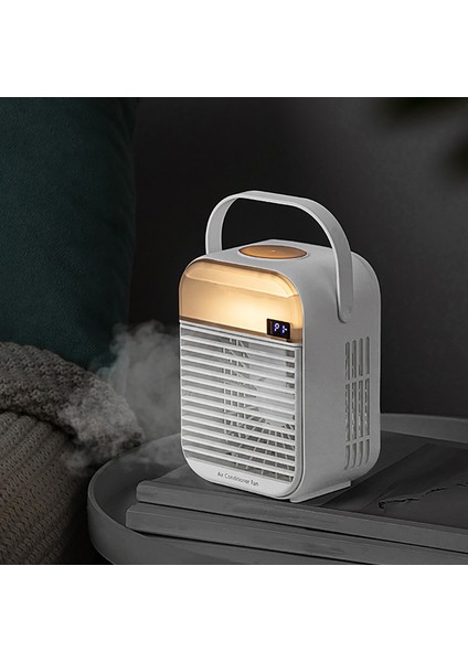 Dijital Ekran Soğutma Fanı Sessiz Gece Lambası Masaüstü Için USB Nemlendirici Hava Soğutucu, Beyaz Şarj (Yurt Dışından) modelleri