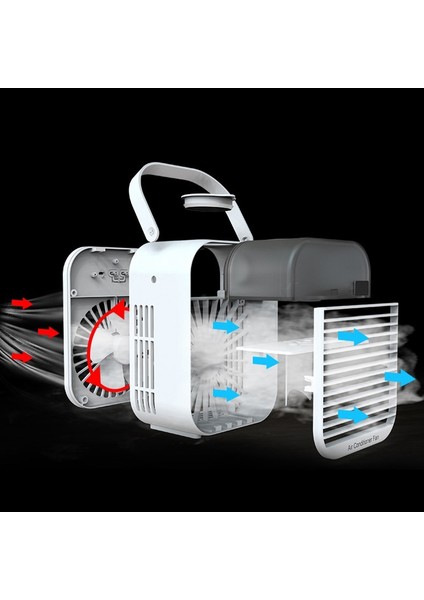 Dijital Ekran Soğutma Fanı Sessiz Gece Lambası Masaüstü Için USB Nemlendirici Hava Soğutucu, Beyaz Şarj (Yurt Dışından) fırsatları