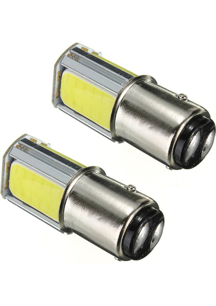 4 x 1157 BAY15D Cob LED Araç Park Lambası Fren Lambası Yanıp Sönen Kuyruk Lambası Dc 12V Beyaz (Yurt Dışından)