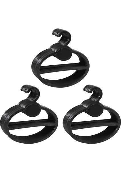 60X Eşarp Şal Kravat Tutucu Organizatör Oval Plastik Askılar Depolama Askıları Siyah (Yurt Dışından)