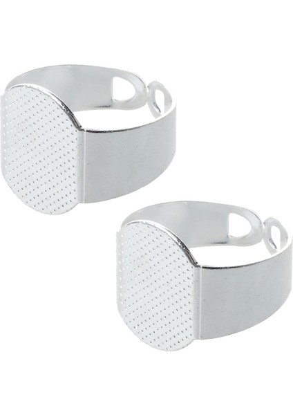 20 Adet 15 mm Gümüş Işleme Oval Ayarlanabilir Yüzüklük (Yurt Dışından)
