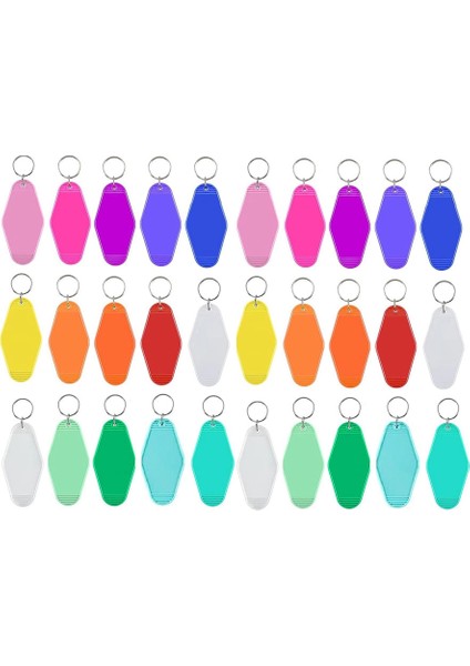 30 Adet Süblimasyon Anahtarlık Boşlukları, Boş Otel Anahtarlıklar Toplu Eşkenar Dörtgen Motel Anahtarlık Boş Yüzük ile Dıy Zanaat Için (Yurt Dışından)