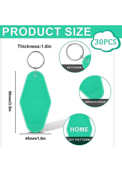 30 Adet Süblimasyon Anahtarlık Boşlukları, Boş Otel Anahtarlıklar Toplu Eşkenar Dörtgen Motel Anahtarlık Boş Yüzük ile Dıy Zanaat Için (Yurt Dışından) modelleri